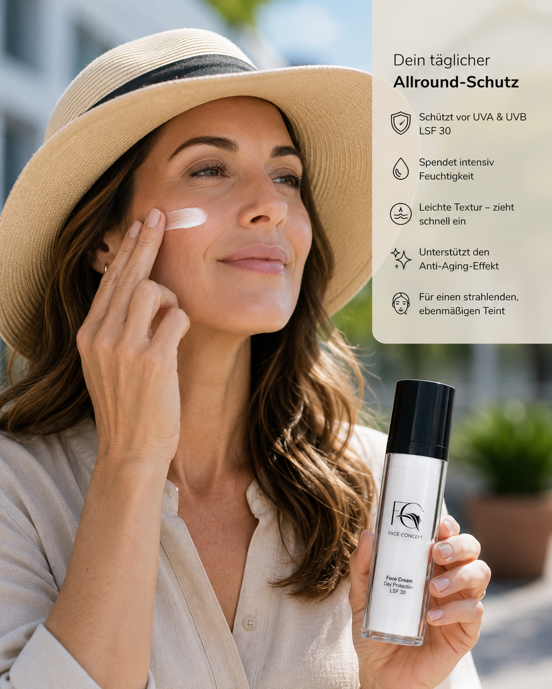 Sonnenschutz mit DAYTIME FACE PROTECTION LSF 30